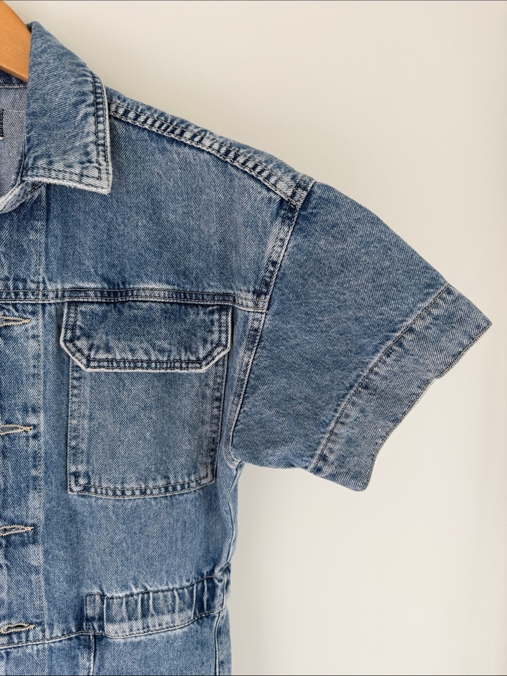 We The Free Light Blue Short-Sleeve Denim Jumpsuit - Picture 6 of 12